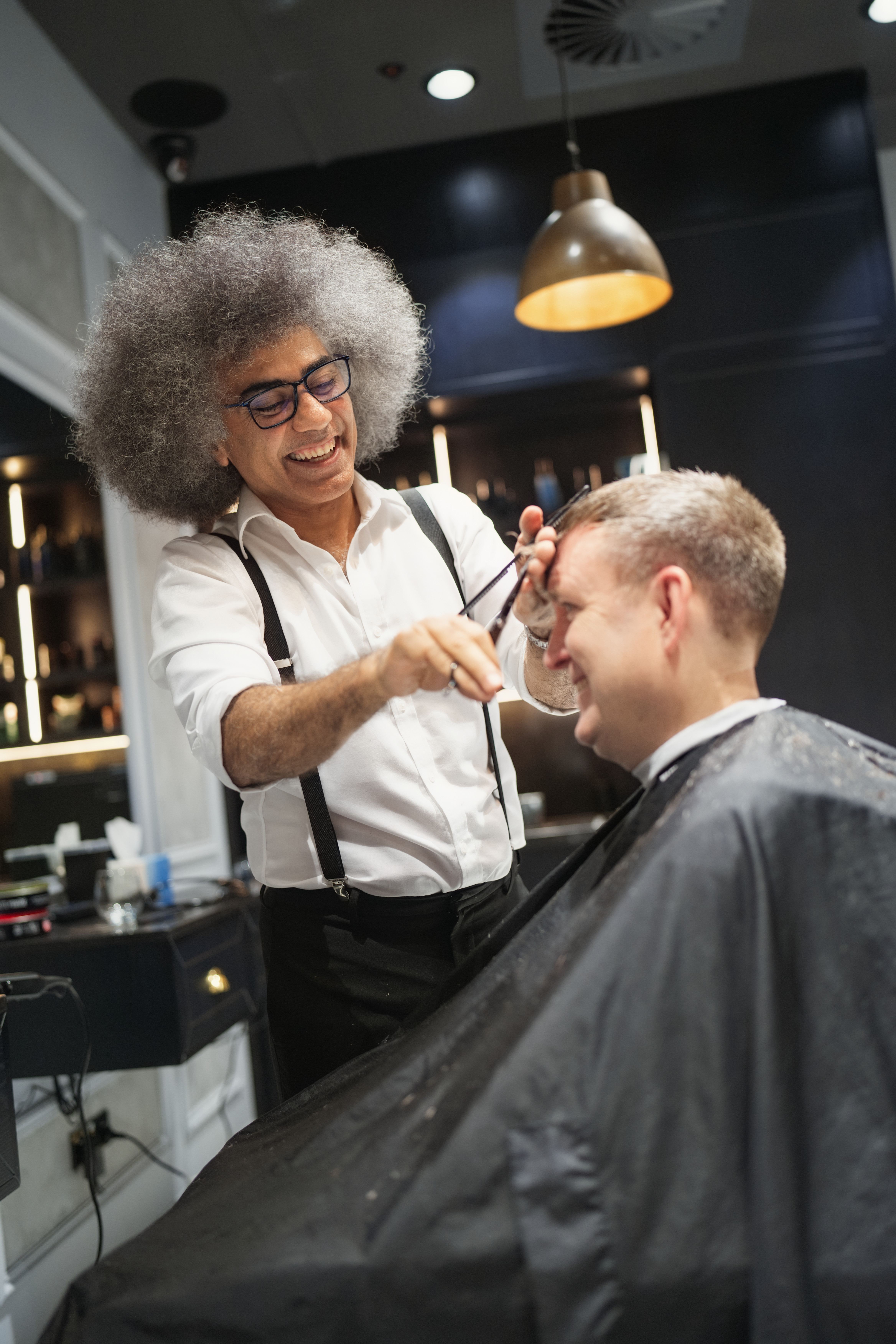 Expert barber providing personalized service